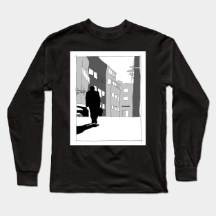 Hand drawing from the back, on the way home Long Sleeve T-Shirt
